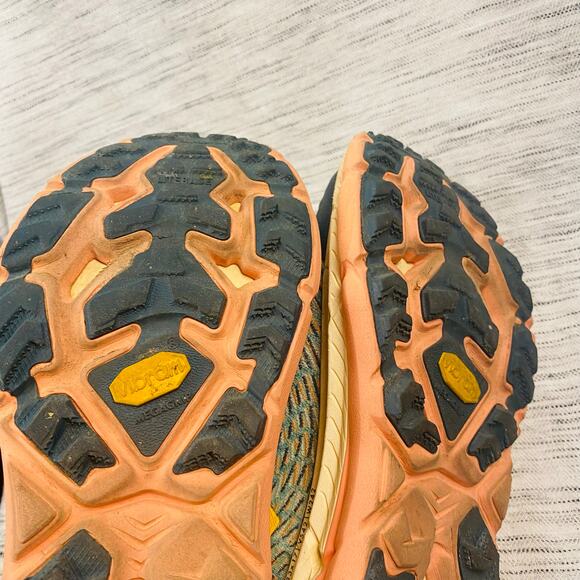 Hoka One One Teal and Yellow Athletic Shoes - Picture 3 of 8